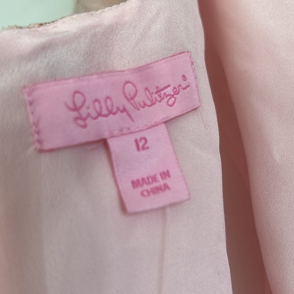 Elegant Pink Sleeveless Dress with Gold Accents LILLY PULITZER size 12 NWT - Picture 5 of 6